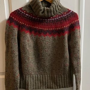 Fair Isle JCrew turtleneck sweater, size M
